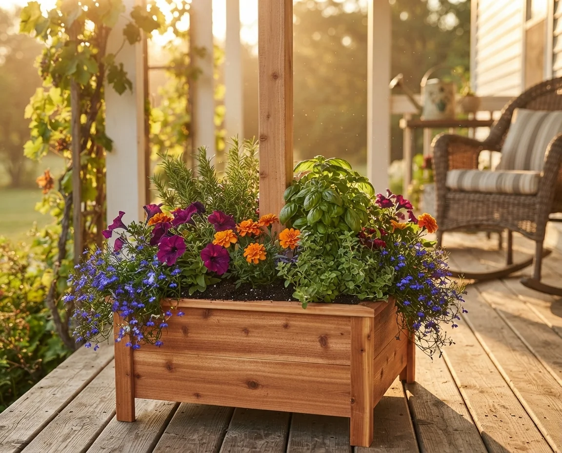 With plants